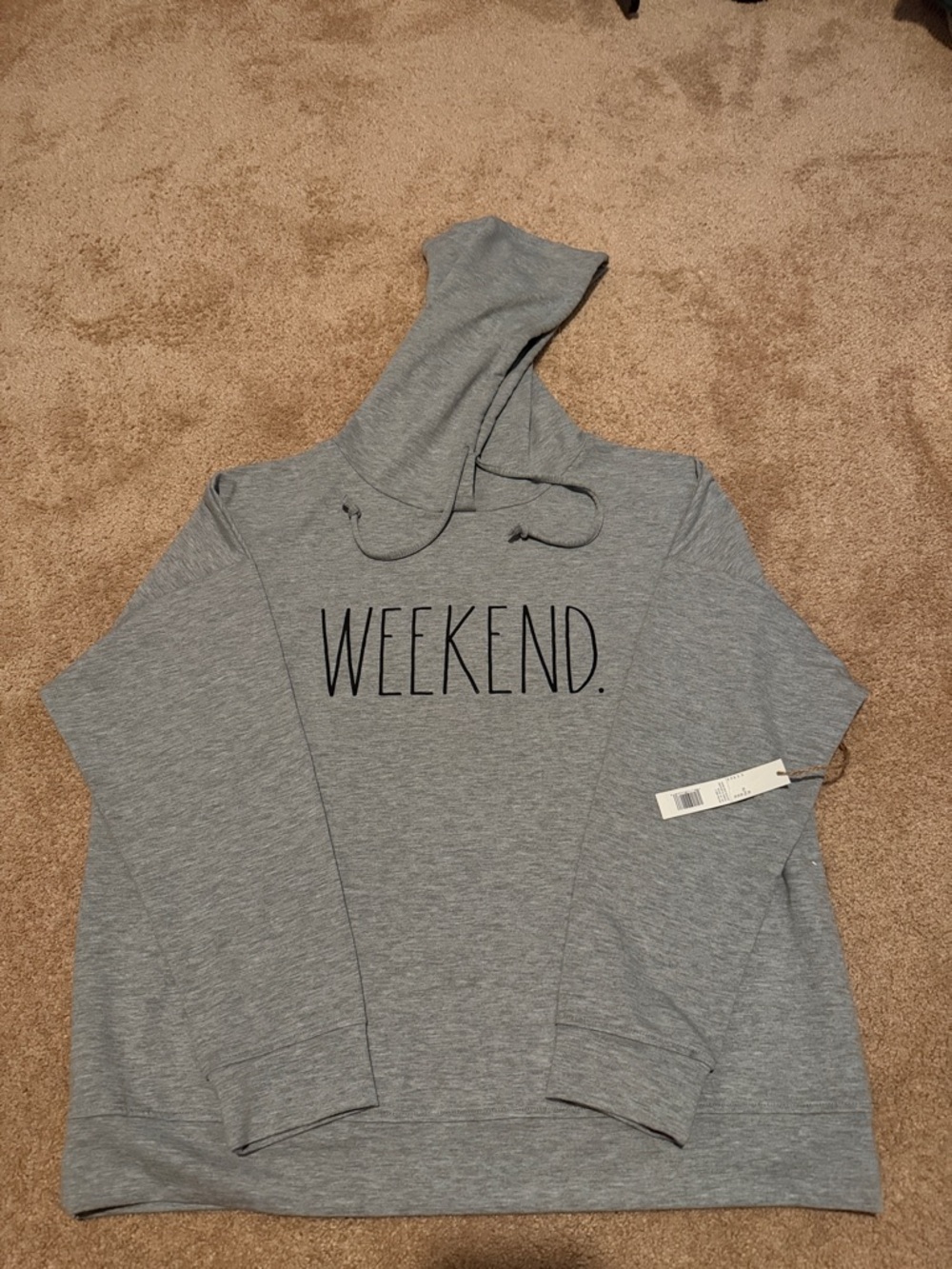 Rae Dunn Gray Hooded Pullover